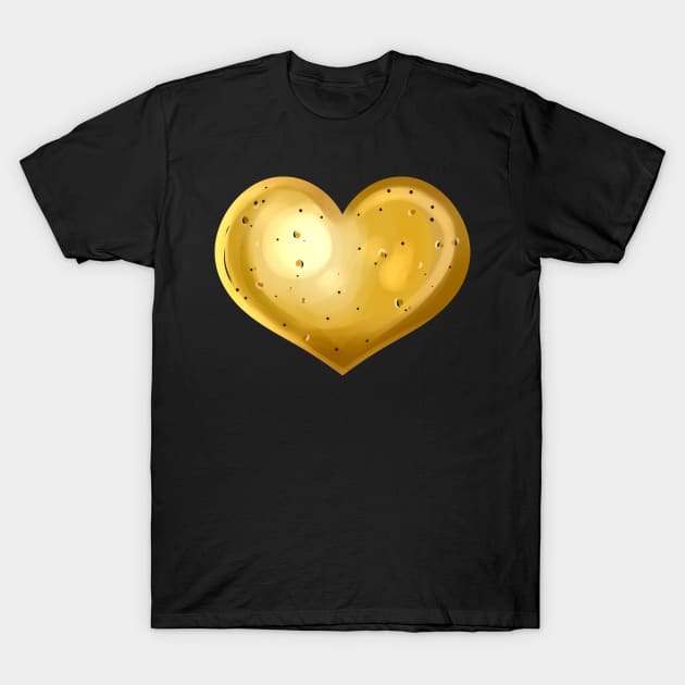 Potato In Heart Shape - Vegetarian - Go Vegan T-Shirt by SinBle